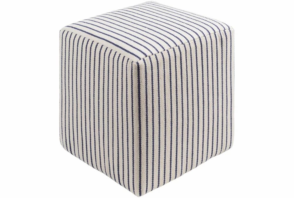 Poufs | Pouf-Navy Cream Stripe Decor Poufs