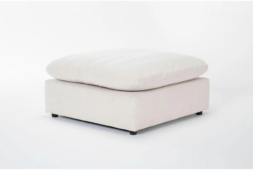 Poufs | Zone Cream White Square Ottoman Decor Poufs