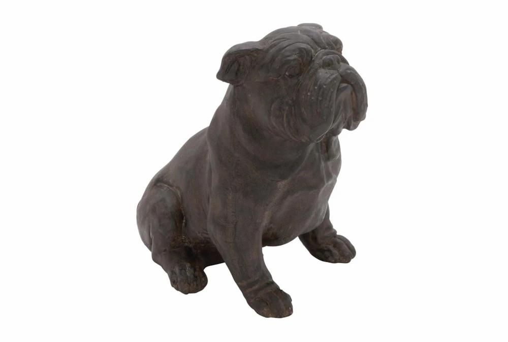 Sculptures + Figurines | 11 Inch Brown Polystone Bull Dog Sculpture Decor Sculptures + Figurines