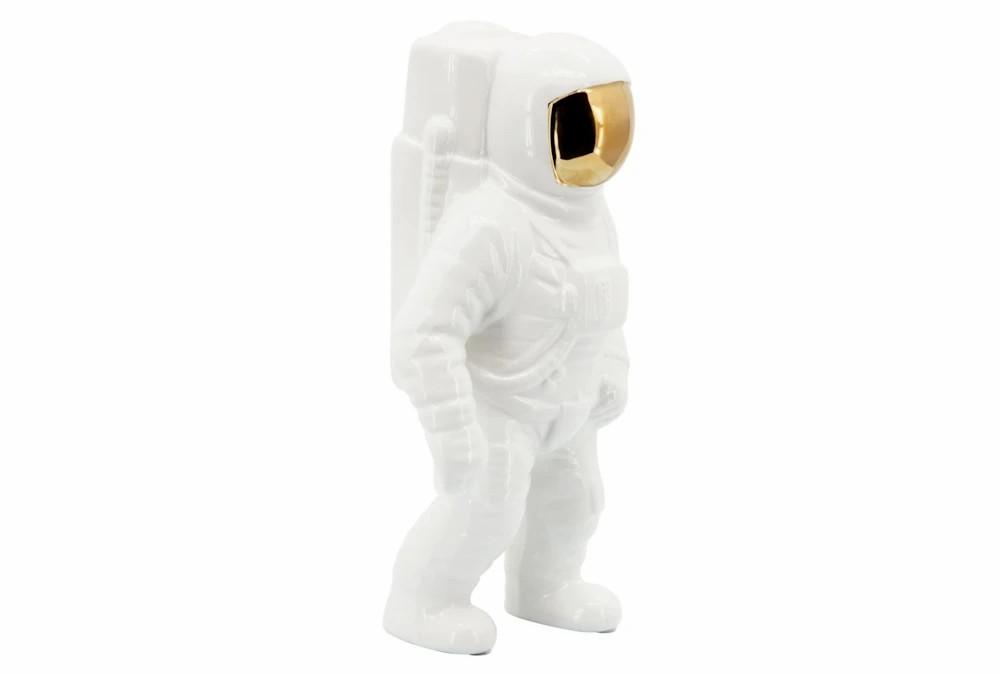 Sculptures + Figurines | 11″ White/Gold Astronaut Statuette Decor Sculptures + Figurines