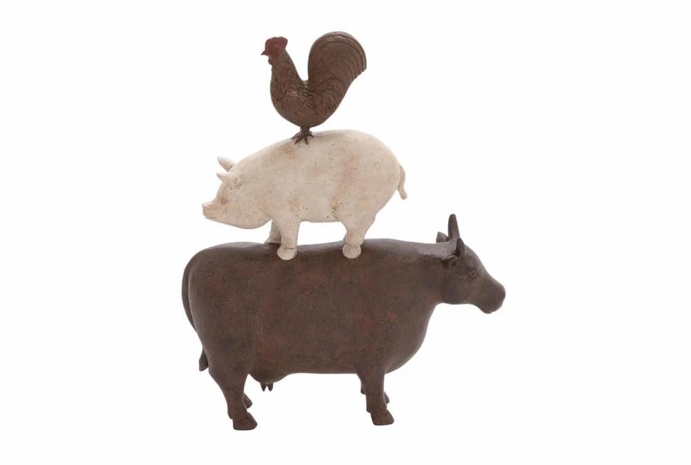 Sculptures + Figurines | 14 Inch Brown Polystone Farmhouse Farm Animal Sculpture Decor Sculptures + Figurines