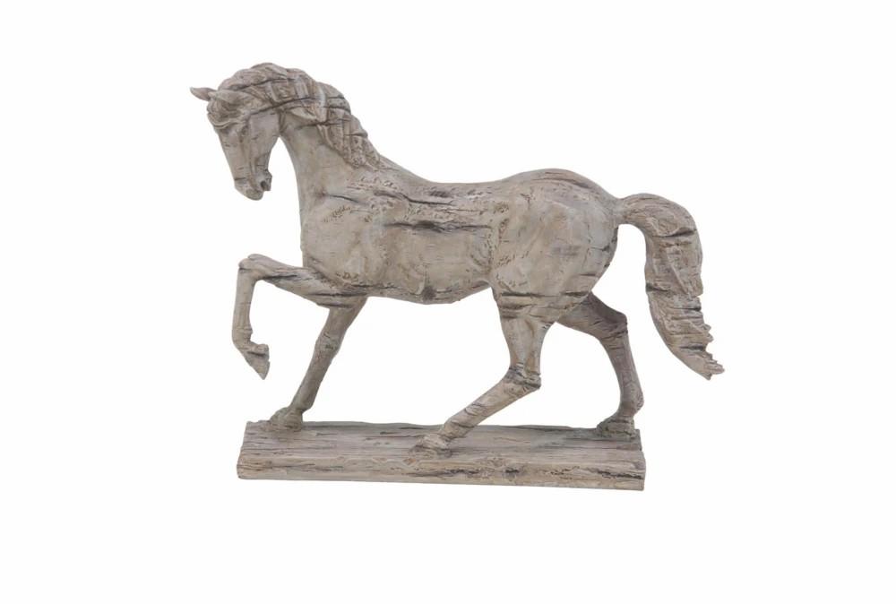 Sculptures + Figurines | 18 Inch Beige Polystone Horse Sculpture Decor Sculptures + Figurines