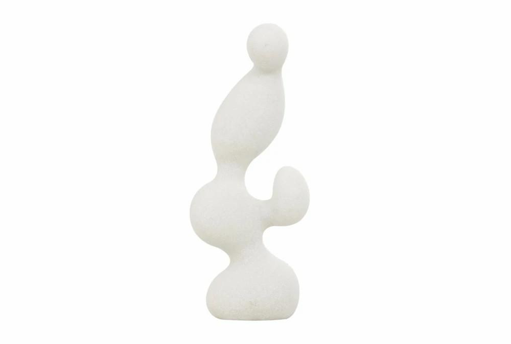 Sculptures + Figurines | 18″ White Speckled Polystone Abstract Curved Shape Sculpture Decor Sculptures + Figurines