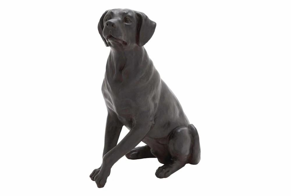 Sculptures + Figurines | 20 Inch Black Resin Sitting Dog Sculpture Decor Sculptures + Figurines