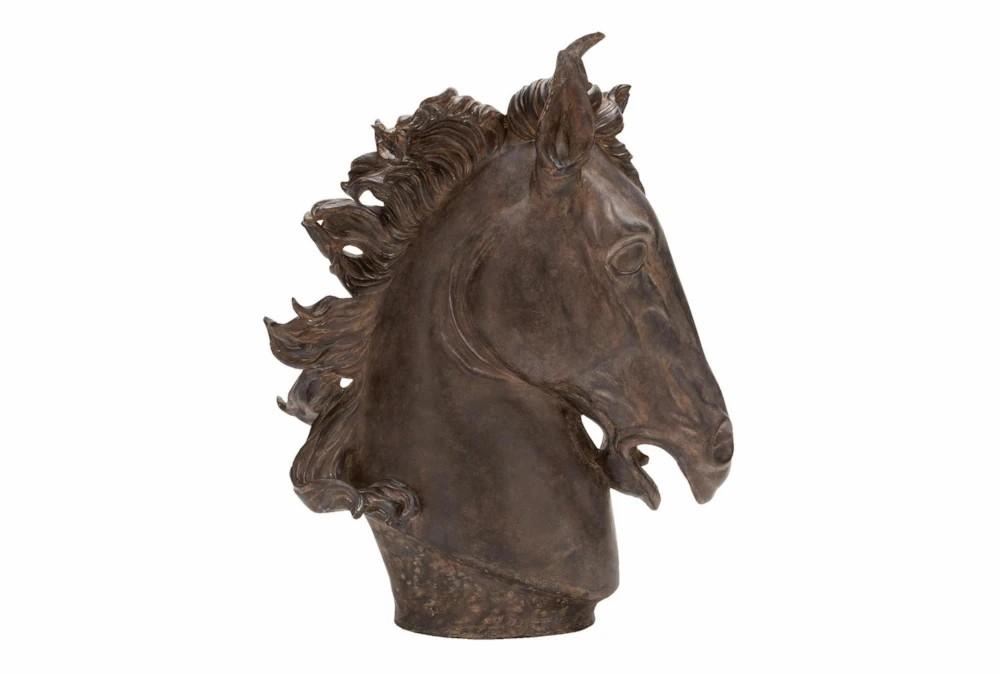 Sculptures + Figurines | 25 Inch Brown Horse Head Polystone Sculpture Decor Sculptures + Figurines