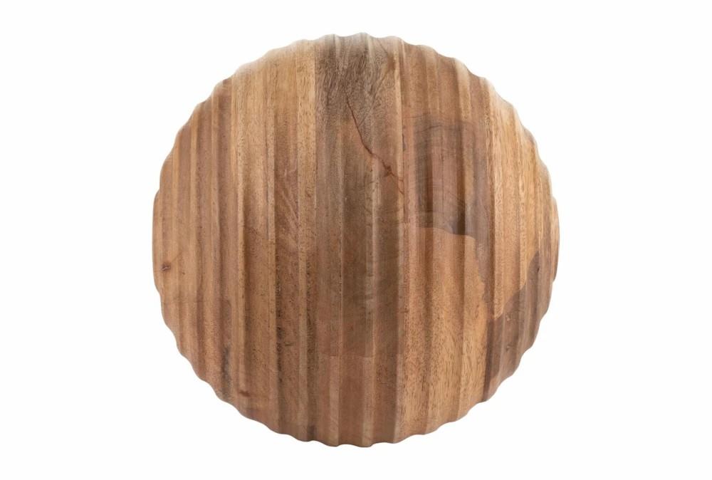 Sculptures + Figurines | 8 Inch Natural Mango Wood Ridge Orb Decor Sculptures + Figurines