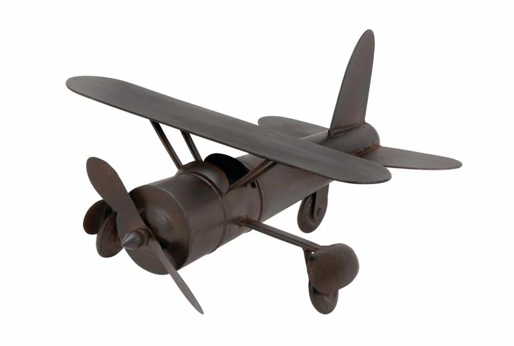 Sculptures + Figurines | 9 Inch Brown Vintage Style Metal Plane Sculpture Decor Sculptures + Figurines