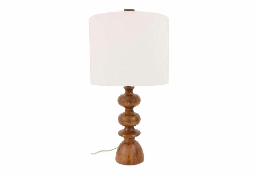 Table Lamps | 15.75″ Honey Brown Turned Column With Natural Shade Table Lamp Decor Table Lamps