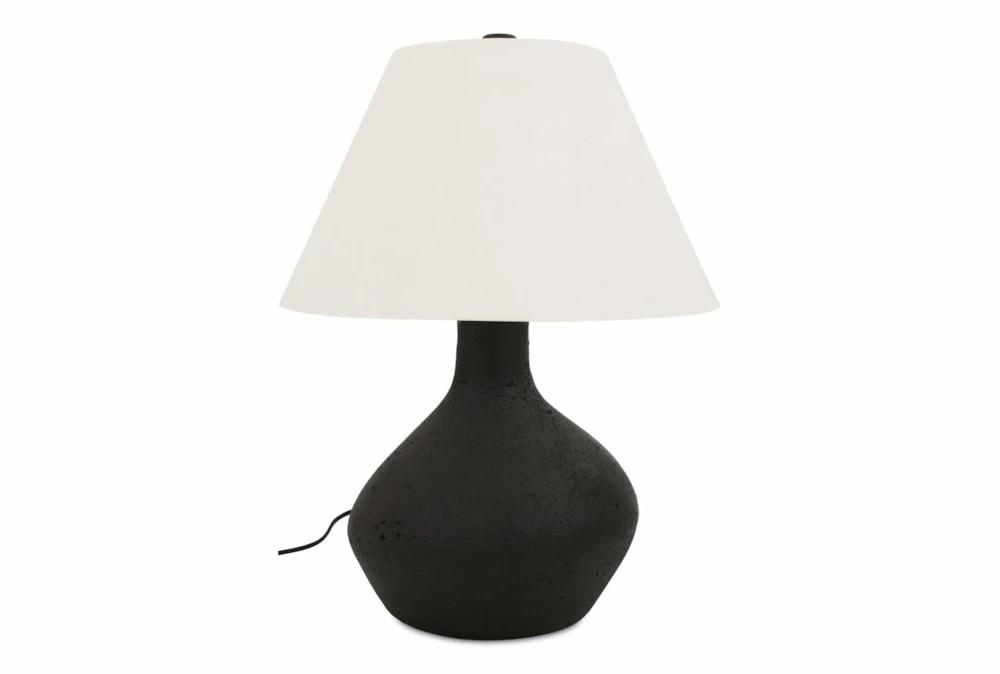 Table Lamps | 16″ Black Organic Texture Andnatural Shade Table Lamp Decor Table Lamps