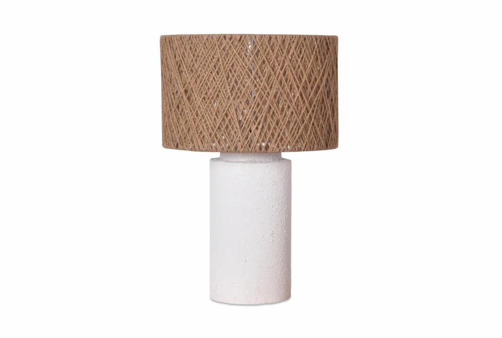 Table Lamps | 18.5″ White Plaster Base And Twine Shade Table Lamp Decor Table Lamps