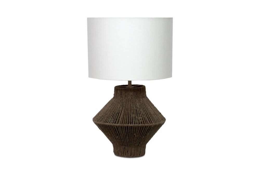 Table Lamps | 22″ Brown Jute Rope Base And White Shade Table Lamp Decor Table Lamps