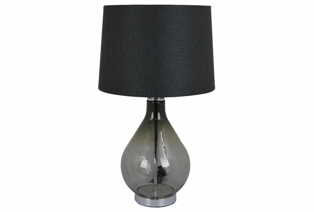 Table Lamps | 24″ Smoke Grey Glass Bulb Table Lampw With Textured Black Shade Decor Table Lamps