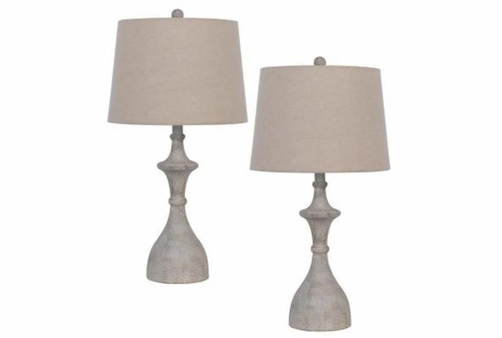 Table Lamps | 27 Inch White Wash Curvy Totem Table Lamps Set Of 2 Decor Table Lamps