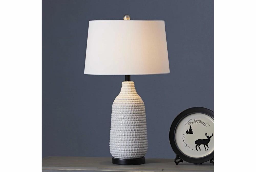 Table Lamps | 28 Inch Cream Rope Textured Ceramic Table Lamp Decor Table Lamps