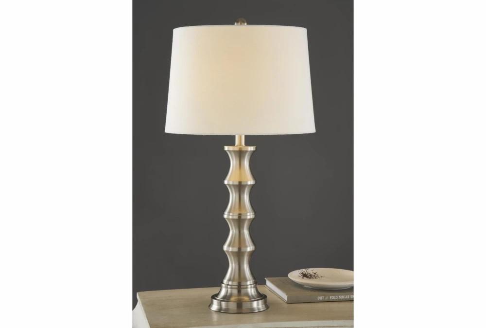 Table Lamps | 28 Inch Silver Metal Table Lamp Set Of 2 Decor Table Lamps