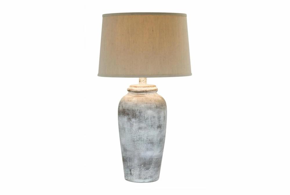 Table Lamps | 30.5 Inch Stone White Hydrocal Table Lamp Decor Table Lamps