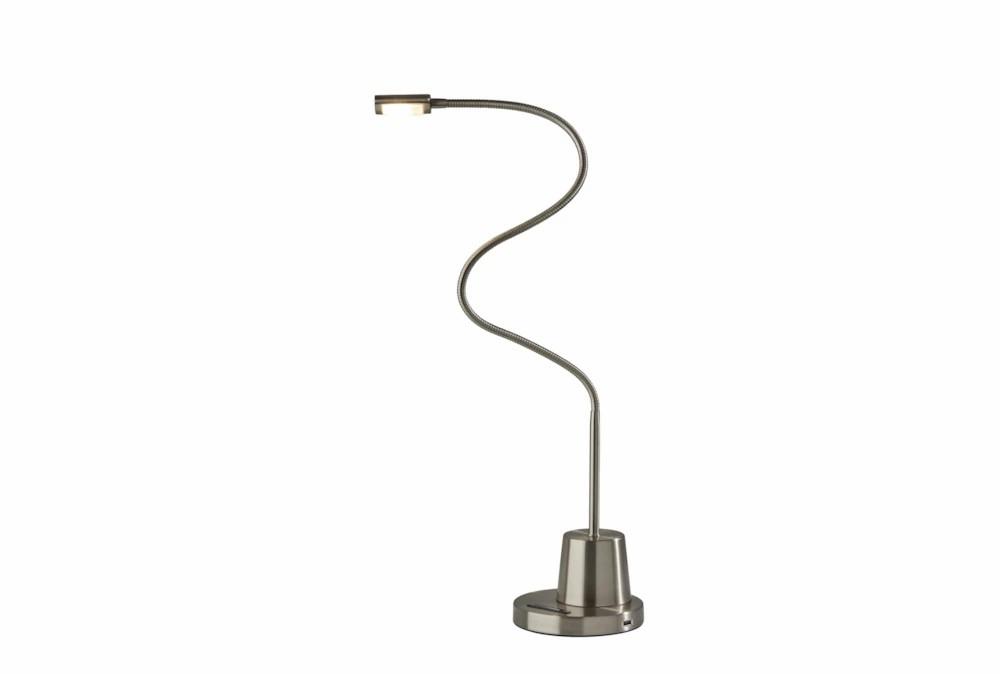 Table Lamps | 38 Inch Silver Steel Led Gooseneck Eternity Desk Table Lamp Decor Table Lamps