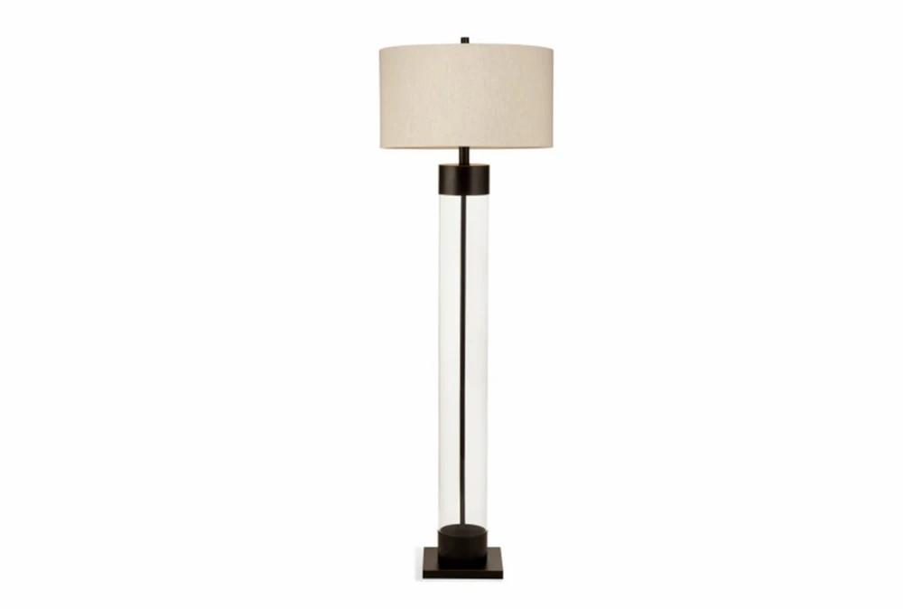 Table Lamps | 64 Inch Clear Glass + Bronze Column Floor Lamp Decor Table Lamps