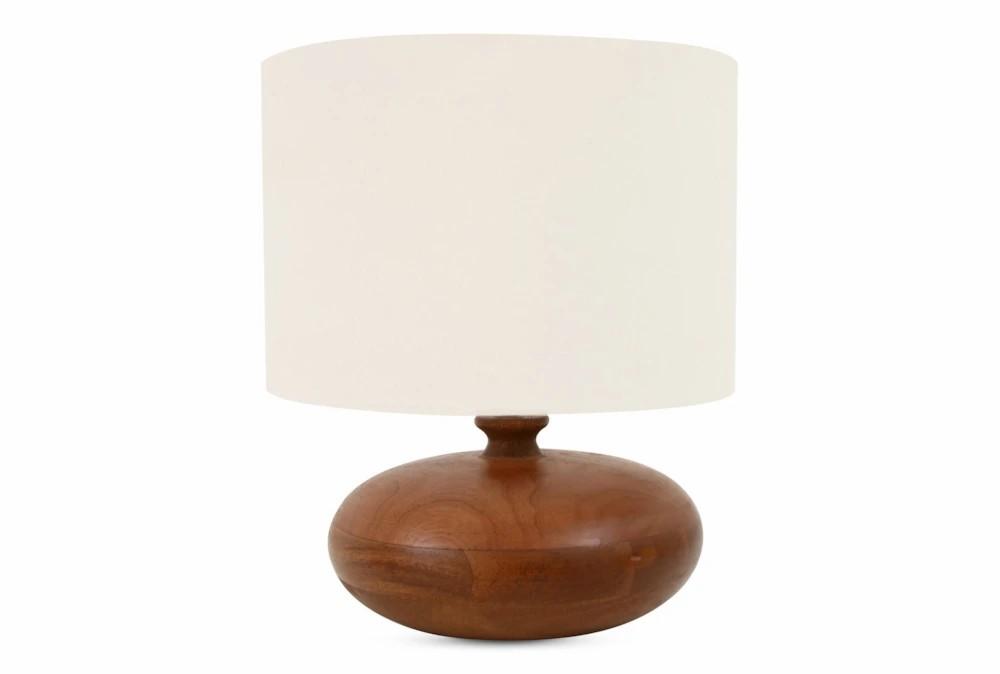 Table Lamps | 9.25″ Walnut Stout Wood Base And Natural Shade Table Lamp Decor Table Lamps