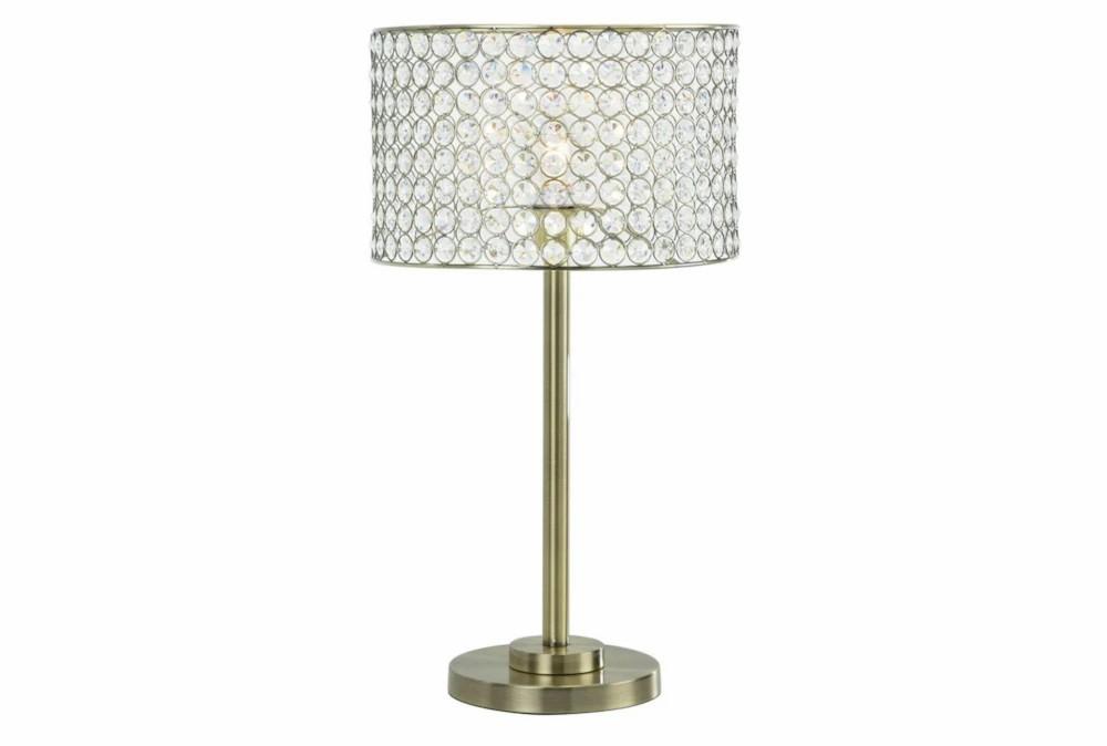 Table Lamps | Table Lamp-Antique Brass With Crystal Shade Decor Table Lamps