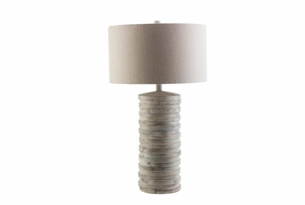 Table Lamps | Table Lamp-Grey Wash Ribbed Column Decor Table Lamps