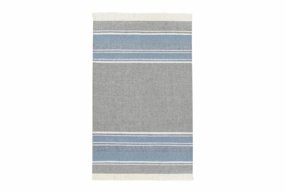 Throw Blankets | 50X70 Blue + Gray Stripe Throw Decor Throw Blankets