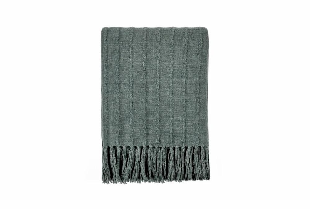 Throw Blankets | 50X70 Forest Green Striped Throw With Self Tassel Edge Decor Throw Blankets