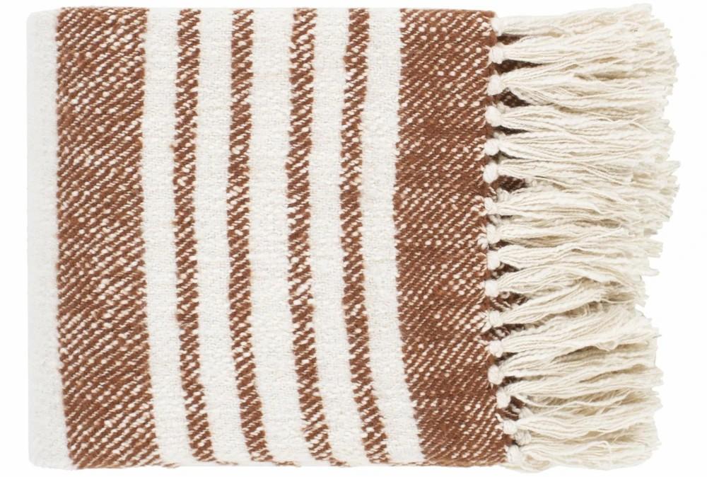 Throw Blankets | Accent Throw-Burnt Orange Stripe Decor Throw Blankets