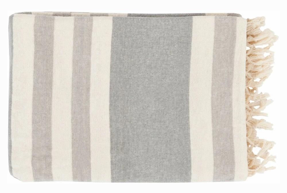 Throw Blankets | Accent Throw-Dermot Silver Striped Decor Throw Blankets