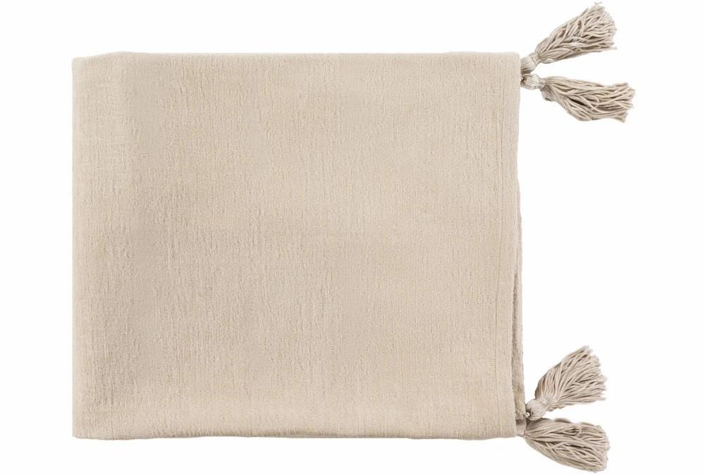 Throw Blankets | Accent Throw-Khaki With Corner Tassels Decor Throw Blankets