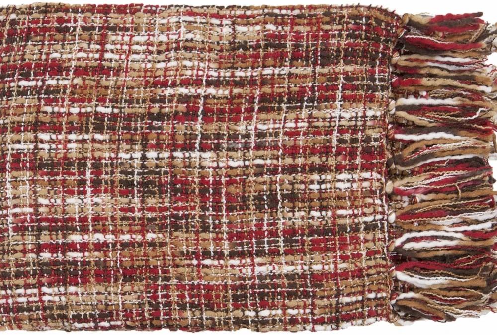 Throw Blankets | Accent Throw-Multicolor Red Fringe Decor Throw Blankets