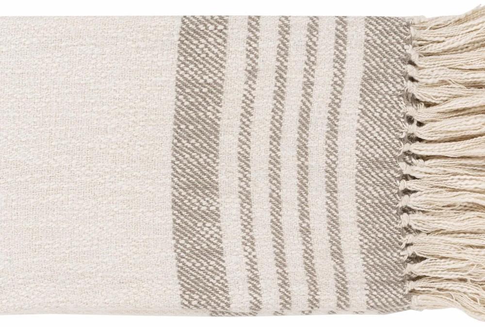 Throw Blankets | Accent Throw-Taupe Cream Stripe Decor Throw Blankets