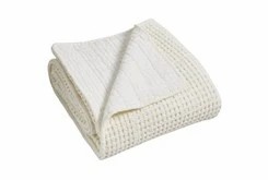 Throw Blankets | Waffle Quilted Throw White Decor Throw Blankets