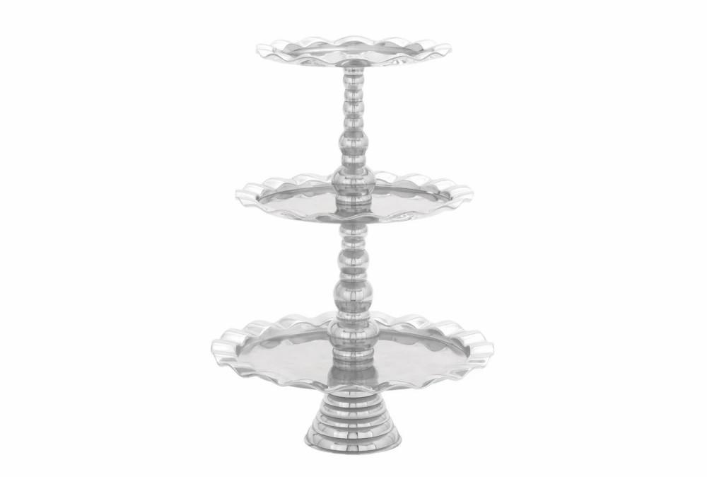 Trays | 24 Inch Silver 3 Tier Tray Decor Trays