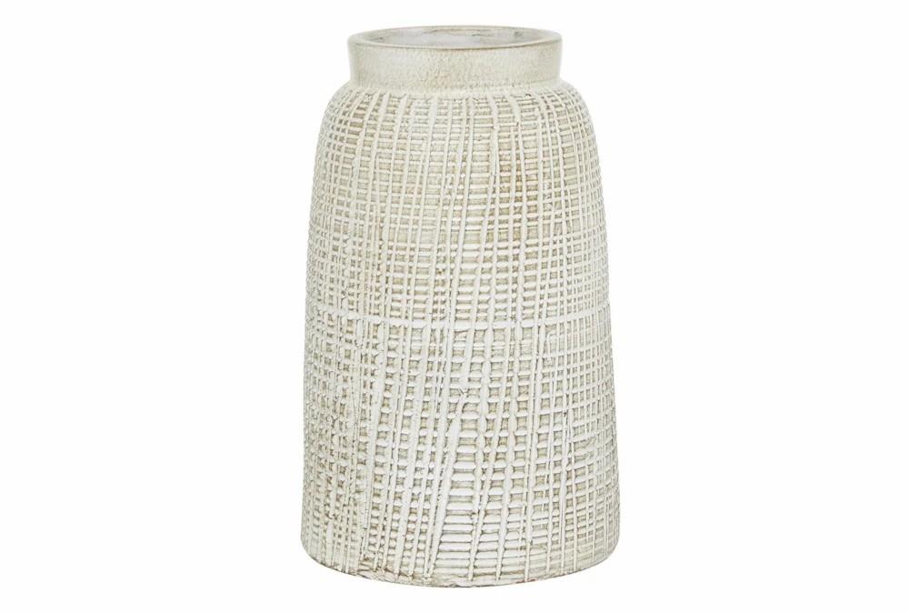 Vases | 11 Inch White Terracotta Cylinder Vase Decor Vases