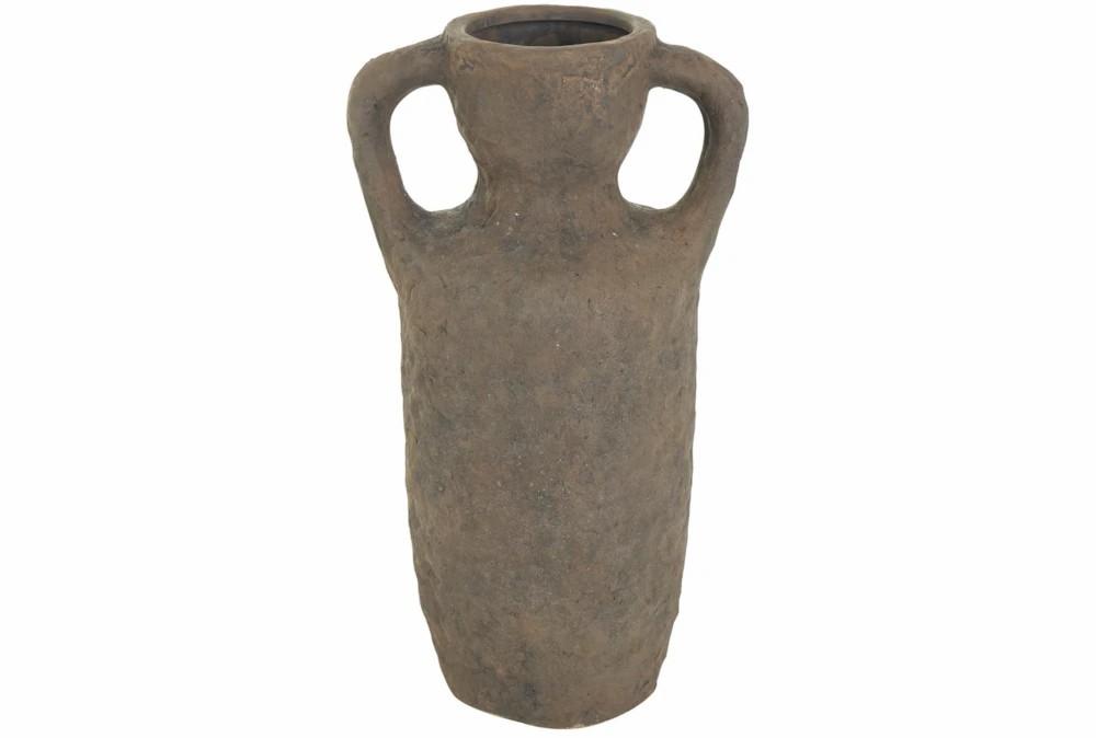 Vases | 15″ Brown Distressed Ceramic Amphora Vase Decor Vases