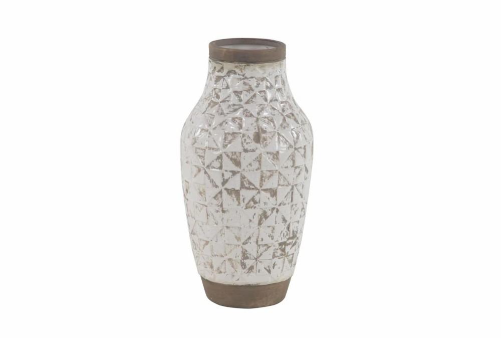 Vases | 17 Inch White Wash Ceramic Vase Decor Vases