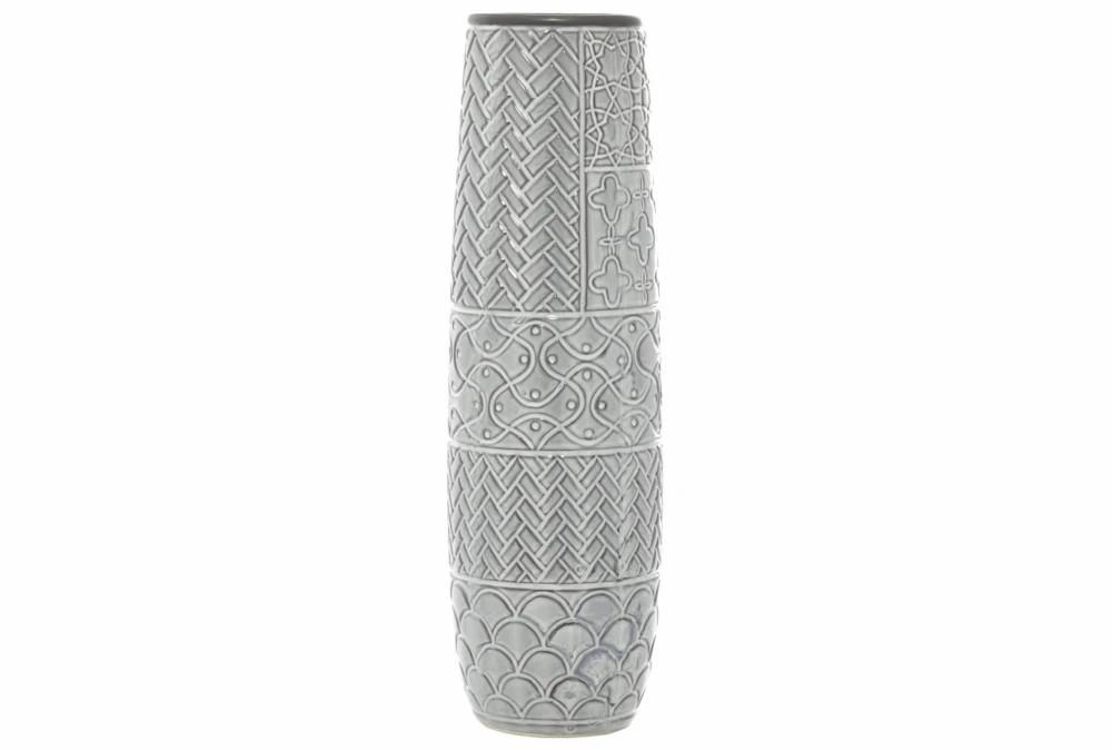 Vases | 22 Inch Glazed Textured Gray Vase Decor Vases