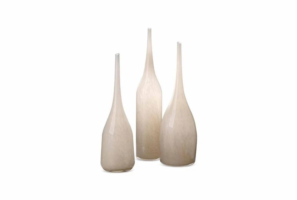 Vases | 22″ Warm Grey Blown Glass Vases Set Of 3 Decor Vases