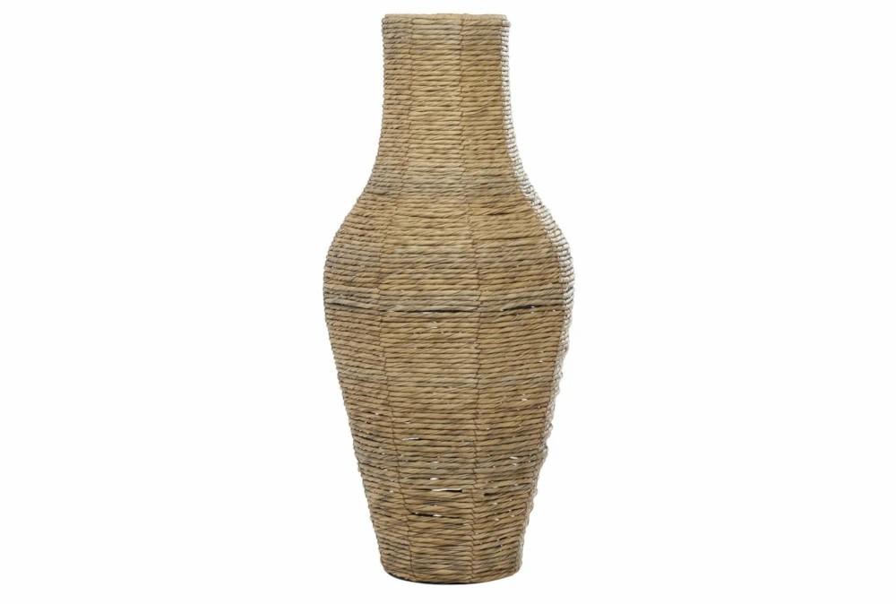 Vases | 28 Inch Natural Beige Faux Seagrass Floor Vase Decor Vases