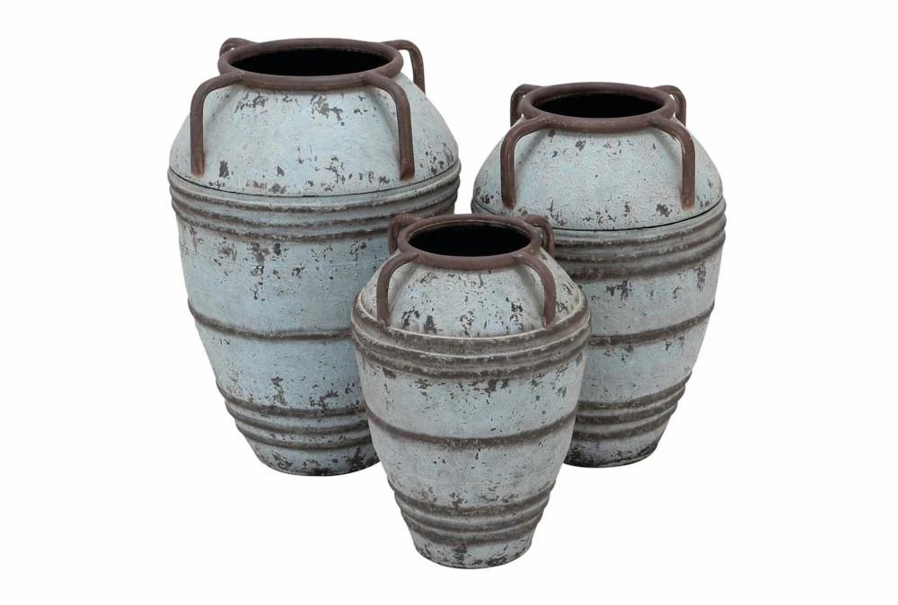 Vases | 3 Piece Set White Wash Vases Decor Vases