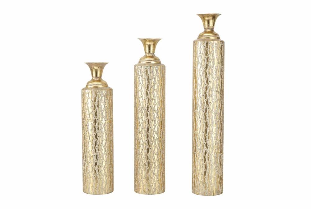 Vases | 34″, 29″, 25″ Gold Metal Vine Pattern Floor Vases Set Of 3 Decor Vases