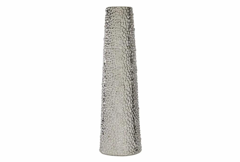 Vases | Silver 26 Inch Ceramic Beaded Vase Decor Vases