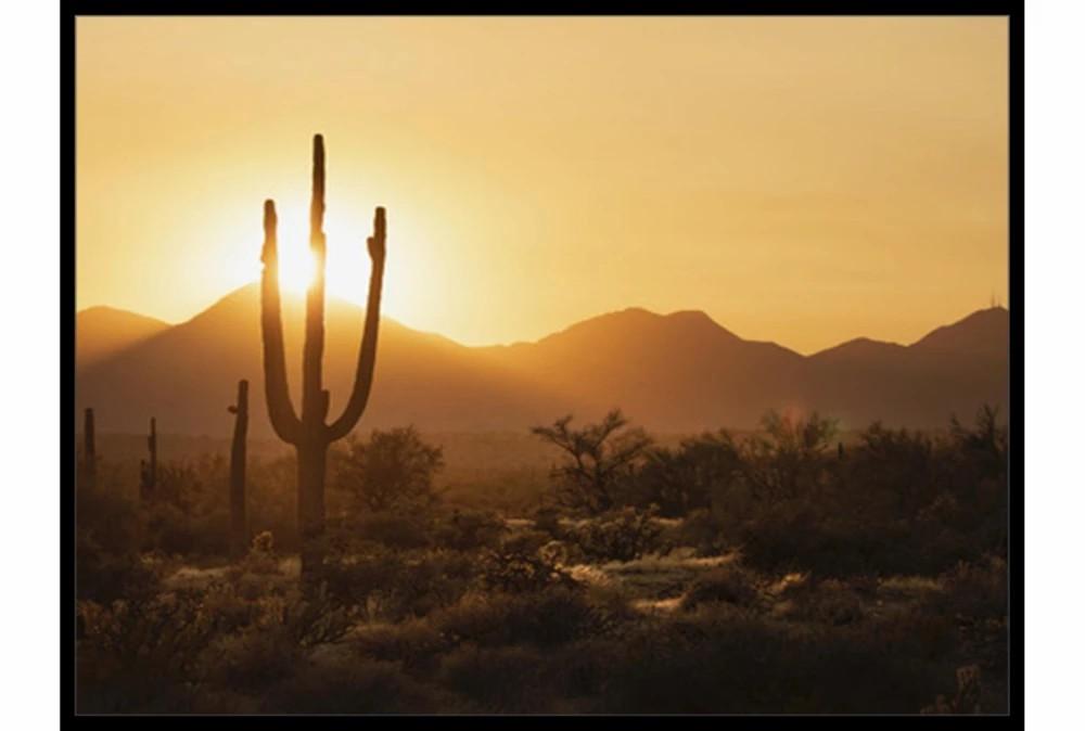 Wall Pictures | 42X32 Desert Sunset With Black Frame Decor Wall Pictures