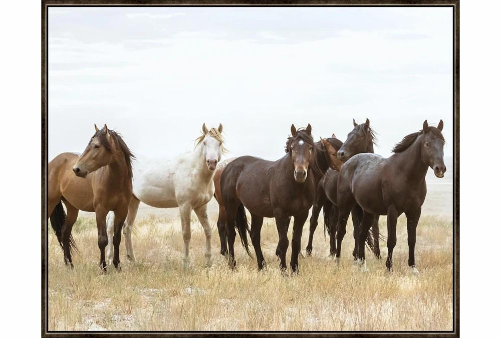 Wall Pictures | 52X42 Wild Horses With Espresso Frame Decor Wall Pictures