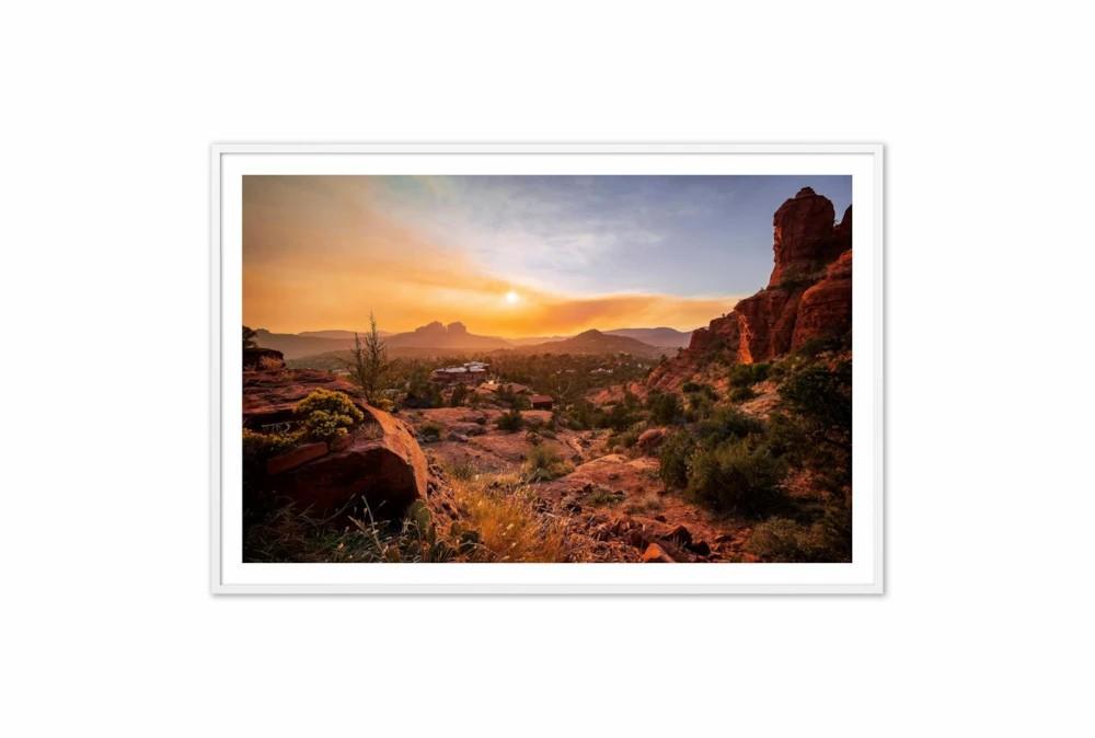 Wall Pictures | 60X40 Sedona At Sunset With White Frame Decor Wall Pictures