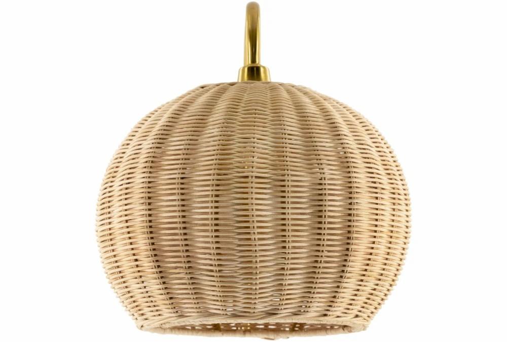 Wall Sconces | 12″ Rattan Globe + Gold Wall Sconce Decor Wall Sconces