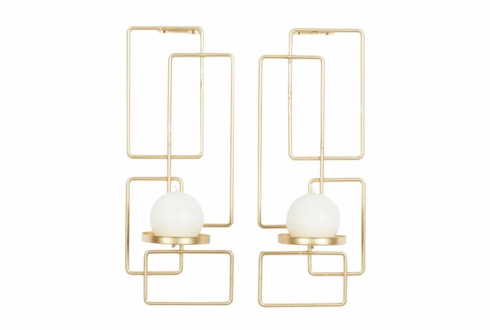 Wall Sconces | 13″ Gold Iron Wall Sconce Set Of 2 Decor Wall Sconces