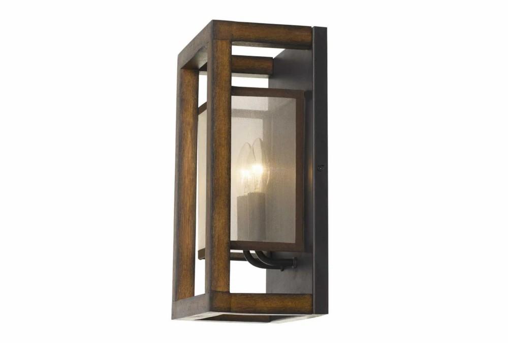 Wall Sconces | Evans 8X14 Wood And Metal Wall Lamp Decor Wall Sconces