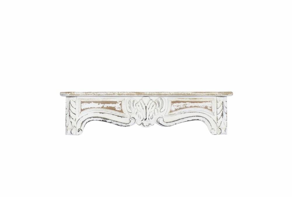 Wall Shelves | 36 Inch White Wood Distressed Wall Shelf Decor Wall Shelves